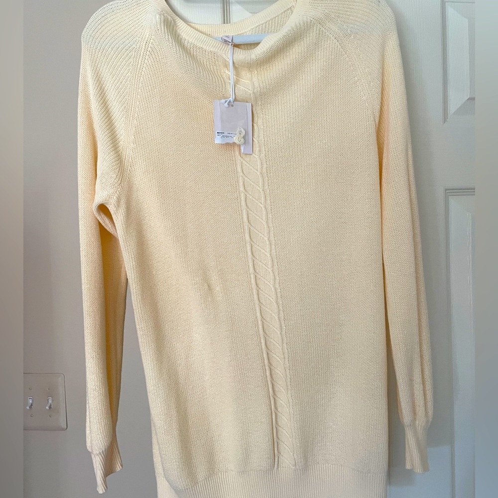 NWT Lauren Conrad Cream Knit Sweater- Medium